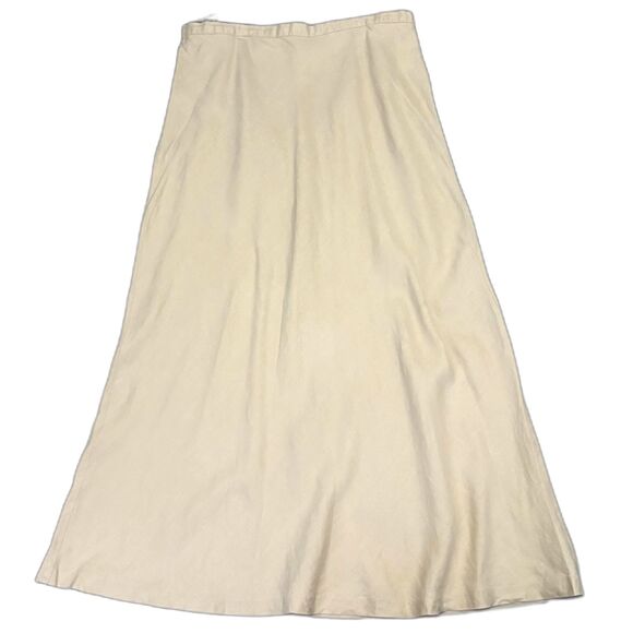 Spiegel A-line Linen Maxi Skirt Neutral Khaki Lagenlook Minimalist Size 15 - Picture 1 of 4
